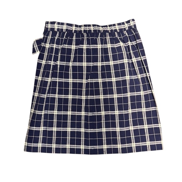 Madewell Women’s Cotton Linen Blue Plaid Tie-Front Casual Skirt Sz S - NWT - Picture 3 of 7